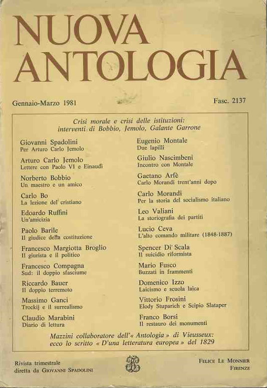 Nuova antologia. Gennaio - Marzo 1981 - copertina