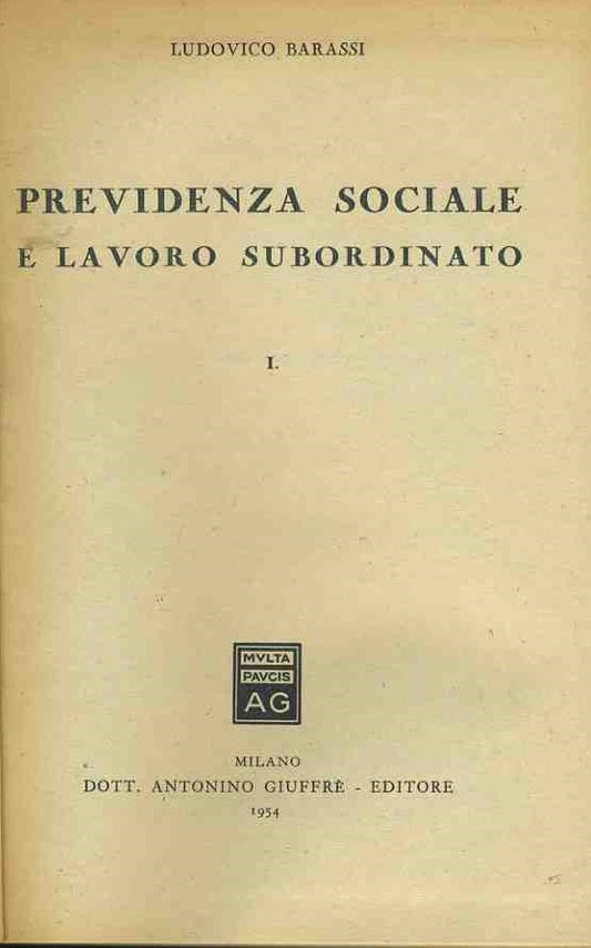 Previdenza sociale e lavoro subordinato - copertina