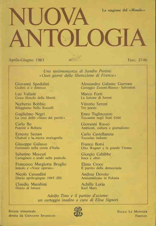 Nuova antologia. Aprile - Giugno 1983 - copertina