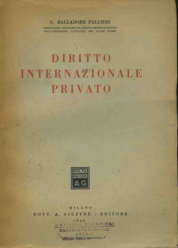 Diritto internazionale privato - copertina