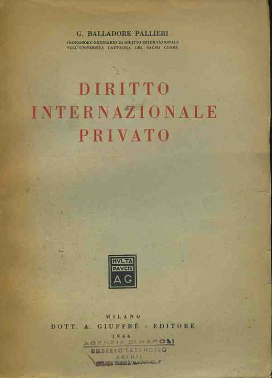 Diritto internazionale privato - copertina
