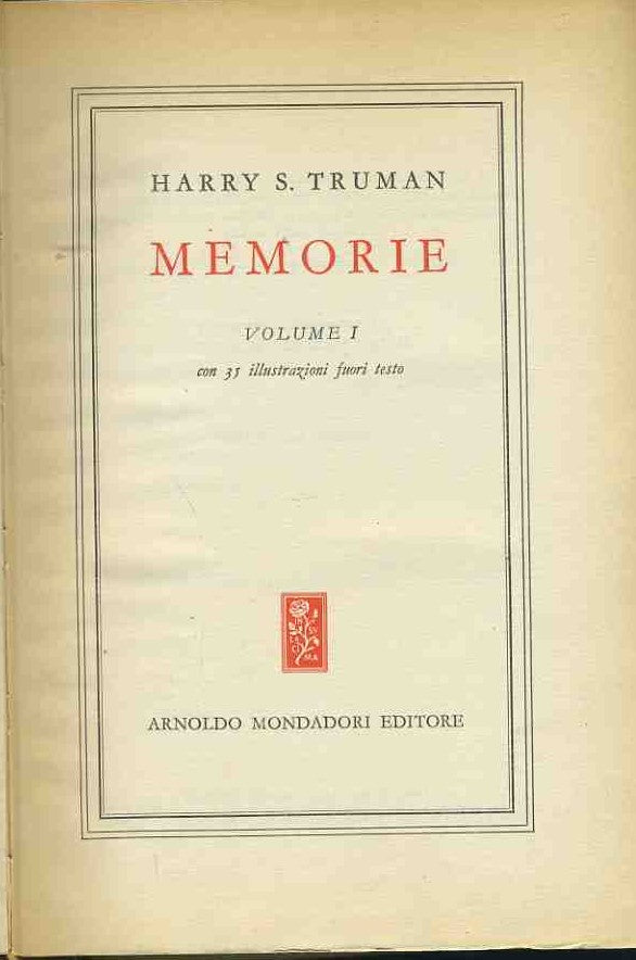 Memorie. Voll. 1-2 - copertina
