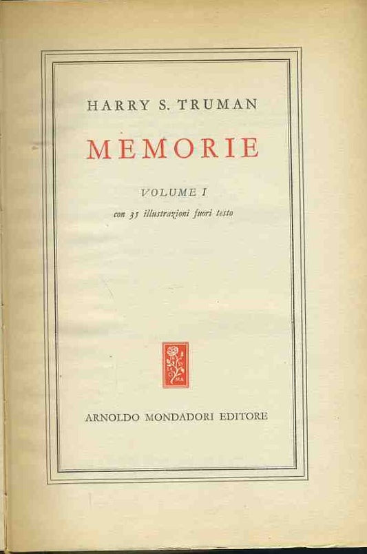 Memorie. Voll. 1-2 - copertina