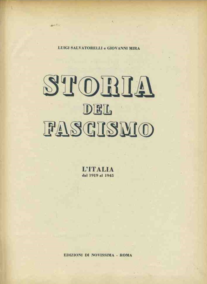 Storia del fascismo. L'Italia dal 1919 al 1945 - copertina