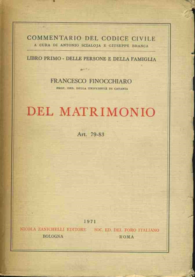Del matrimonio - copertina
