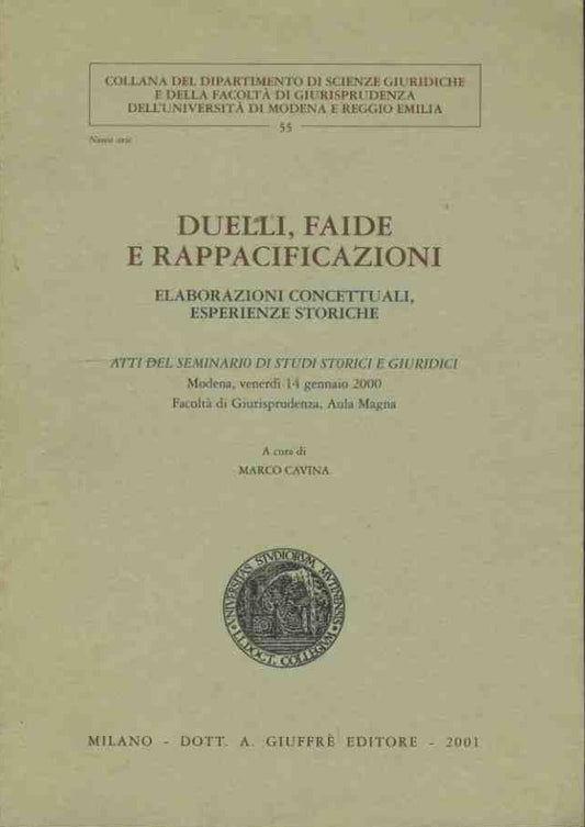 Duelli,faide e rappacificazioni - copertina