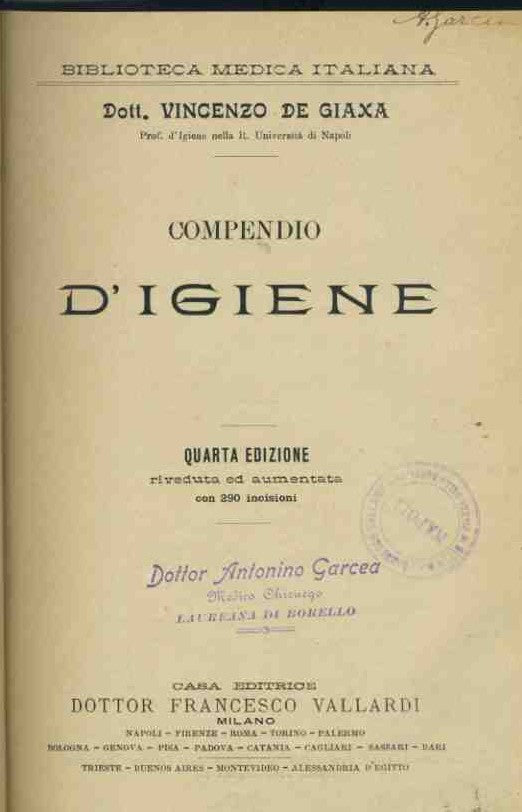 Compendio d'igiene - copertina