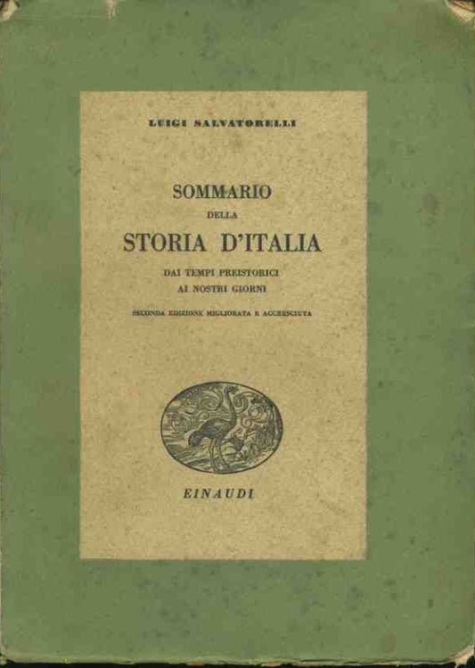Sommario della storia d'Italia dai tempi preistorici ai nostri giorni - copertina