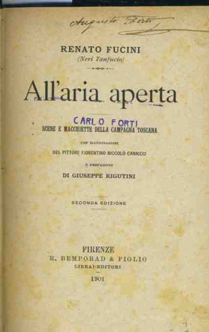 All'aria aperta. Scene e macchiette della campagna toscana - copertina