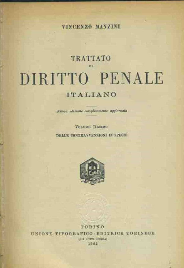 Trattato di diritto penale italiano. Volume 10 - copertina
