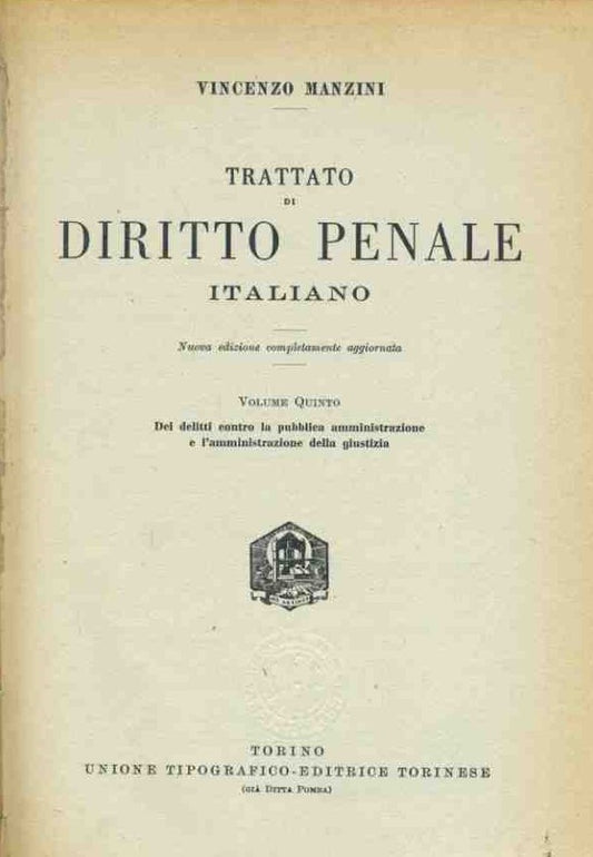 Trattato di diritto penale italiano. Volume 5 - copertina
