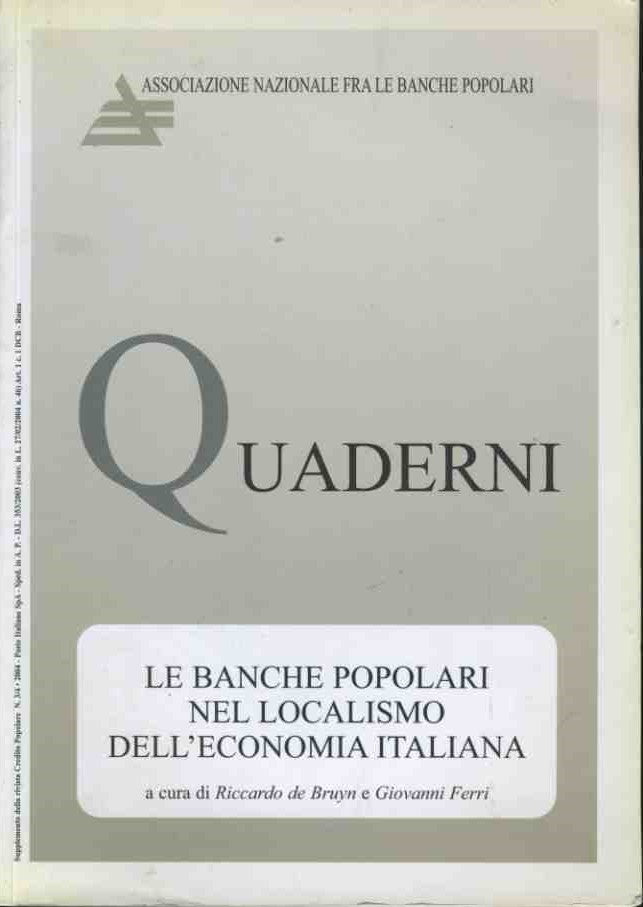 Quaderni. Le banche popolari nel localismo dell'economia italiana - copertina