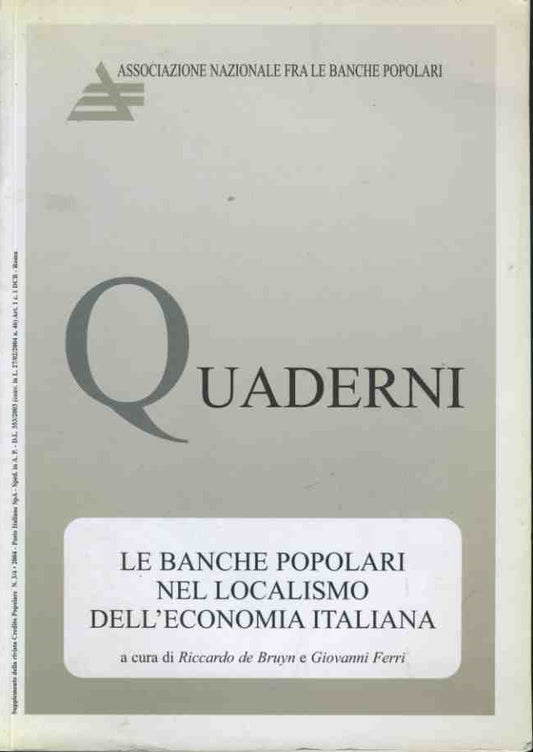 Quaderni. Le banche popolari nel localismo dell'economia italiana - copertina
