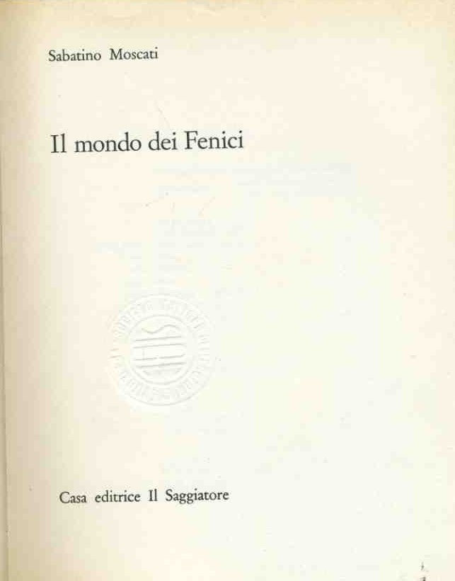Il mondo dei fenici - copertina