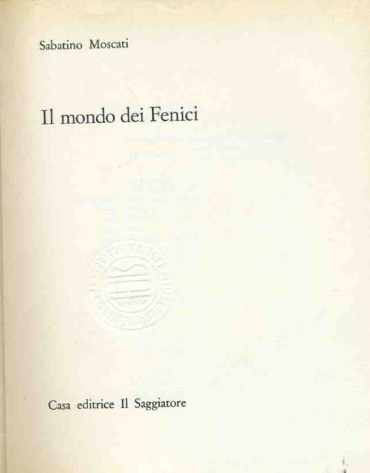 Il mondo dei fenici - copertina