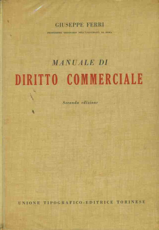 Manuale di diritto commerciale - copertina