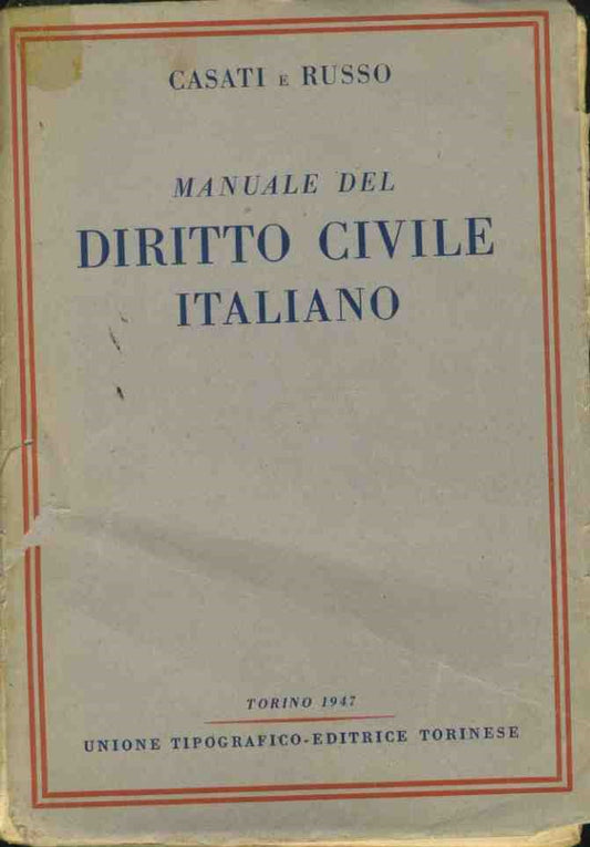 Manuale di diritto civile italiano - copertina