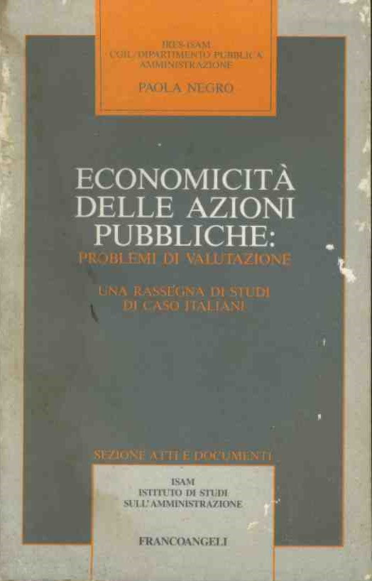 Economicità delle azioni pubbliche - copertina