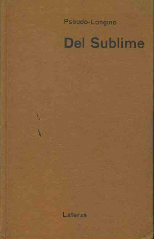 Del sublime - copertina