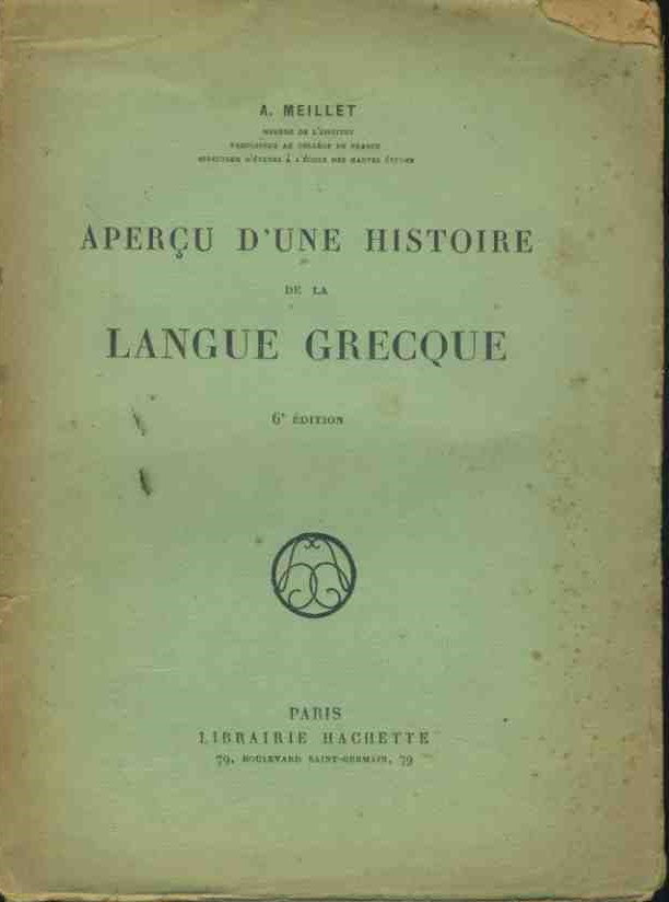 Apercu d'une histoire de la langue grecque - copertina