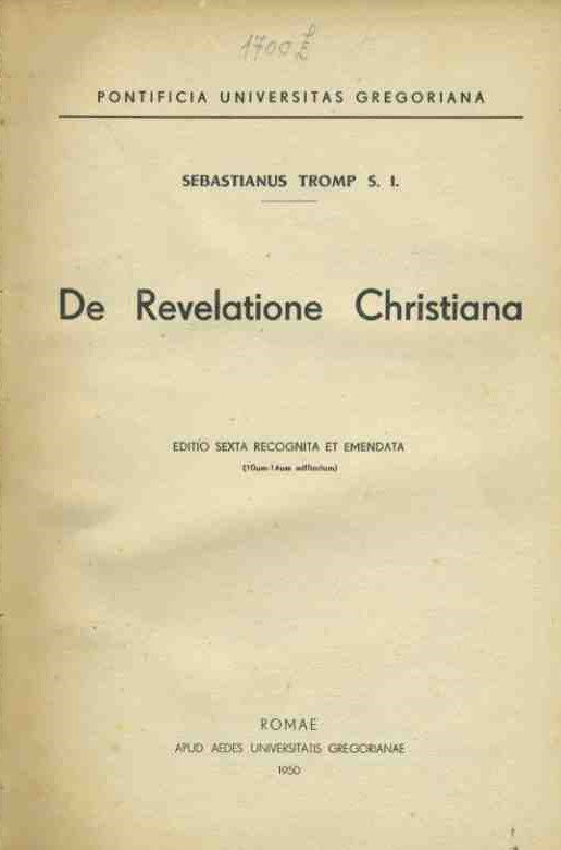 De revelatione christiana - copertina