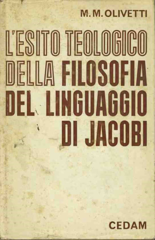 L'esito teologico della filosofia del linguaggio di Jacobi - copertina