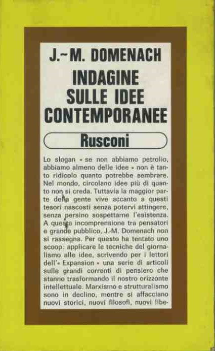 Indagine sulle idee contemporanee - copertina