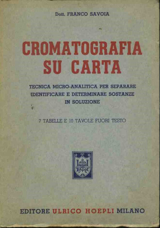 Cromatografia su carta - copertina