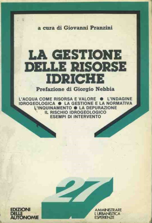La gestione delle risorse idriche - copertina