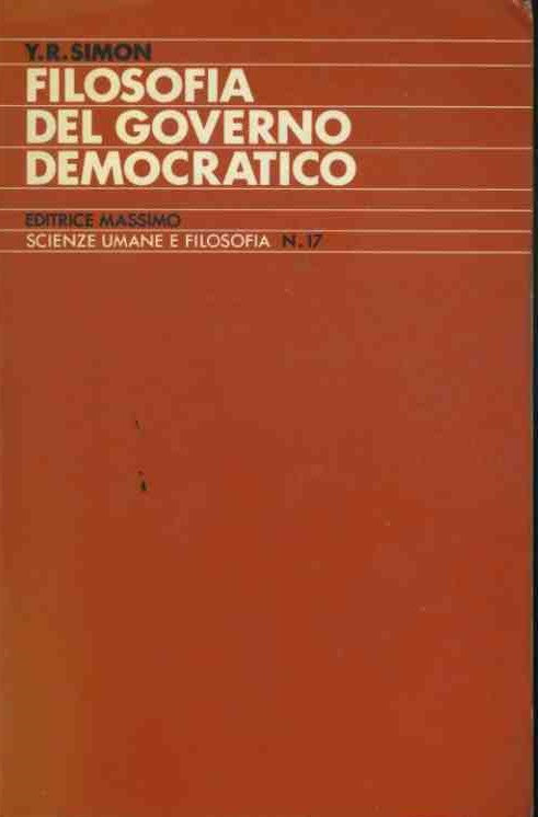 Filosofia del governo democratico - copertina