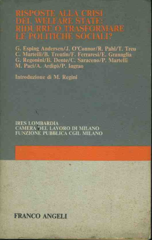 Risposte alla crisi del Welfare State: ridurre o trasformare le politiche sociali? - copertina