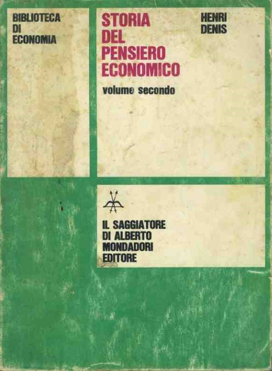 Storia del pensiero economico. Volume secondo - copertina