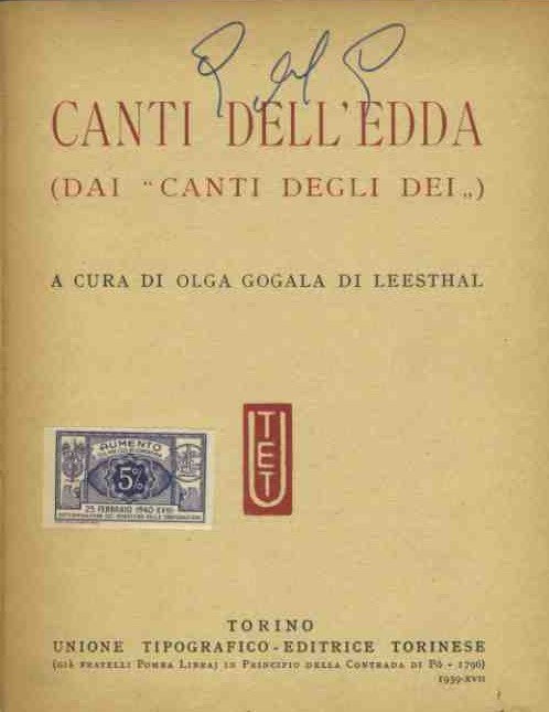 Canti dell'Edda (dai canti degli dei) - copertina