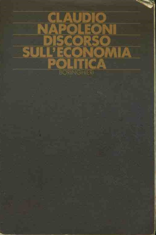 Discorso sull'economia politica - copertina