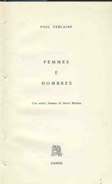 Femmes e Hombres. Disegni di Henri Matisse - copertina