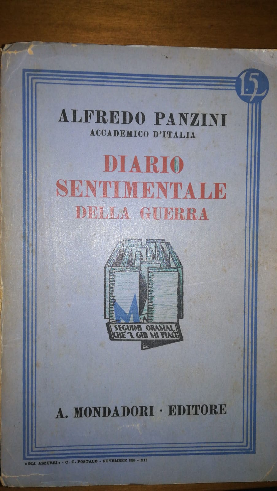 Diario sentimentale della guerra. - copertina