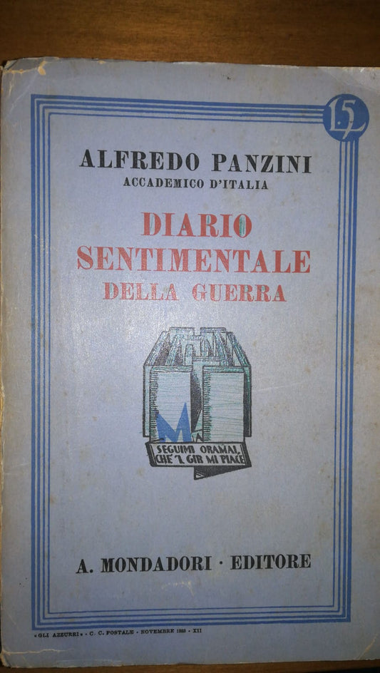 Diario sentimentale della guerra. - copertina