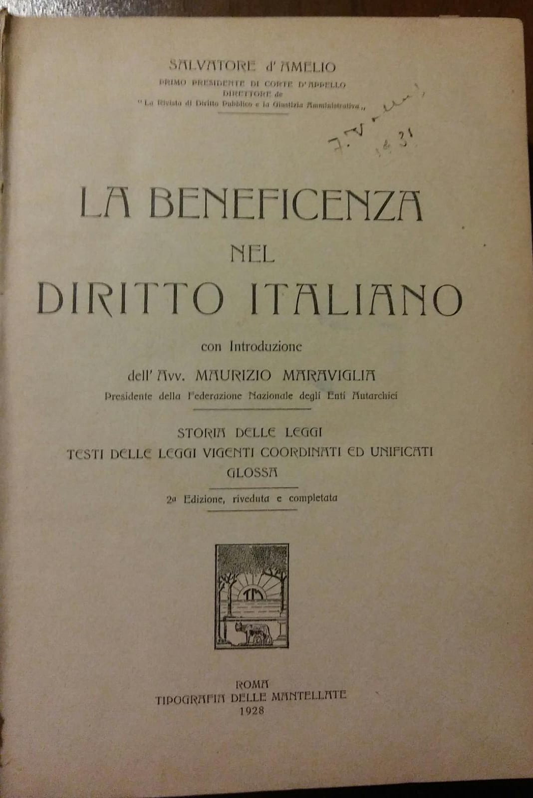 LA BENEFICENZA NEL DIRITTO ITALIANO - copertina