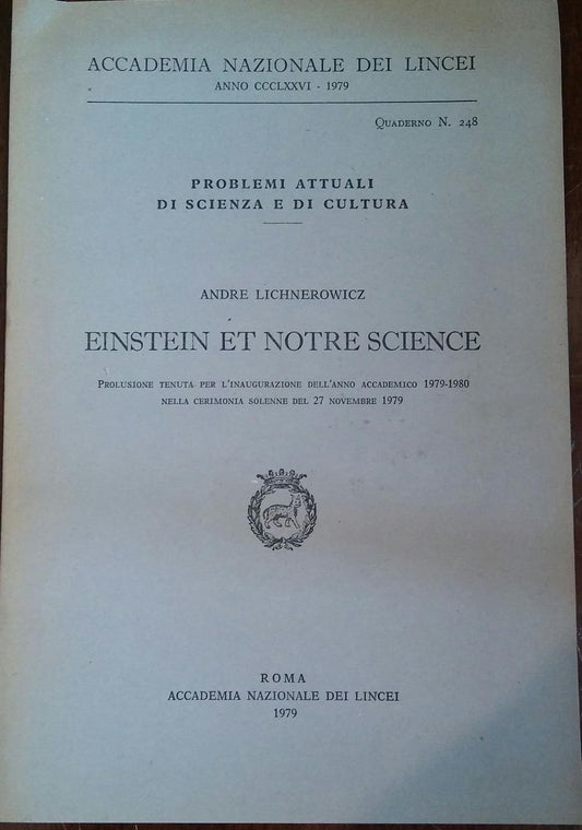 EINSTEIN ET NOTRE SCIENCE - copertina