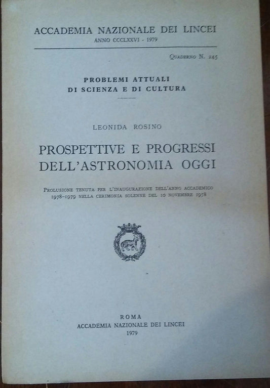 PROSPETTIVE E PROGRESSI DELL'ASTRONOMIA OGGI - copertina
