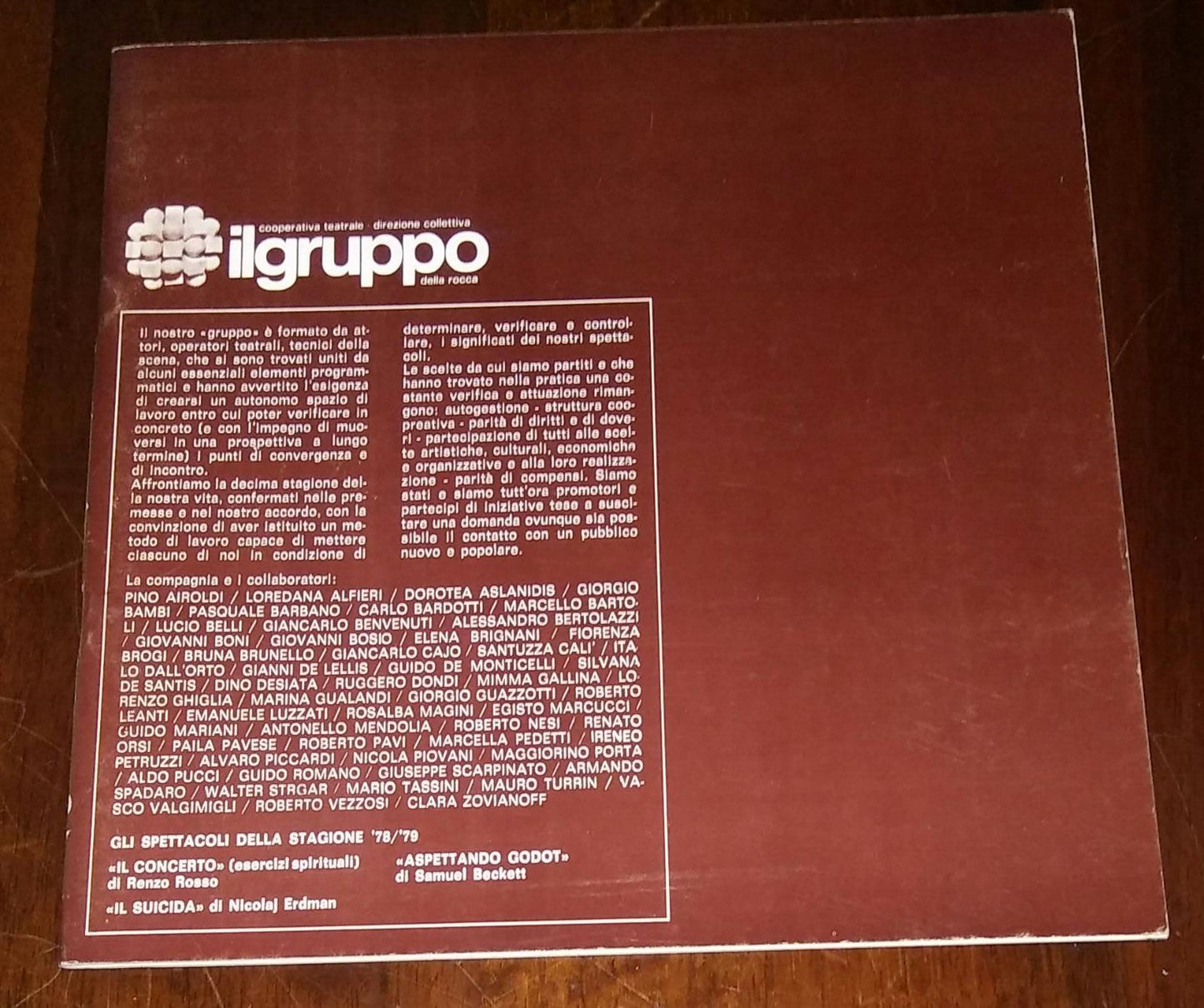 COOPERATIVA TEATRALE DIREZIONE COLLETTIVA IL GRUPPO  IL CONCERTO - copertina