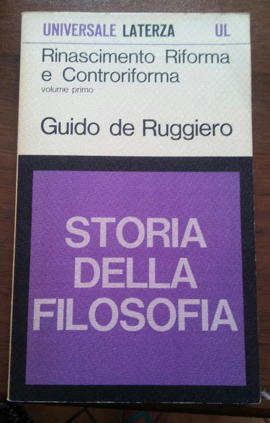 RINASCIMENTO RIFORMA E CONTRORIFORMA.STORIA DELLA FILOSOFIA. - copertina