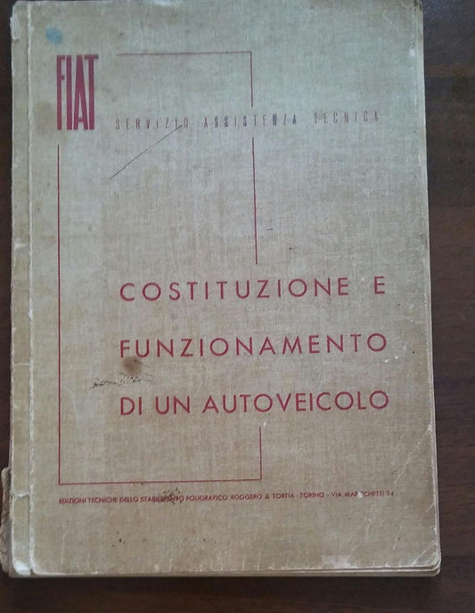 COSTITUZIONE E FUNZIONAMENTO DI UN AUTOVEICOLO - copertina