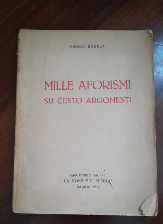 MILLE AFORISMI SU CENTO ARGOMENTI - copertina