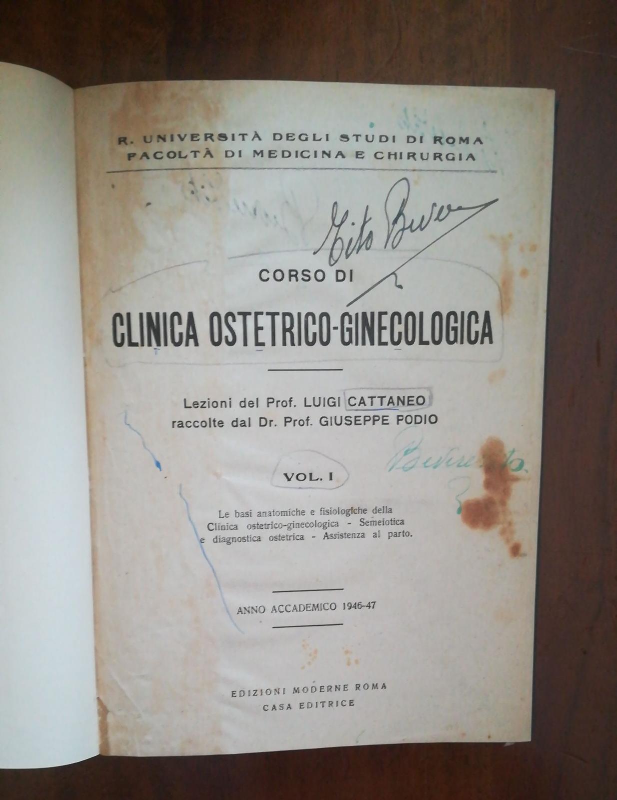 CORSO DI CLINICA OSTETRICO - GINECOLOGICA VOL1 - copertina