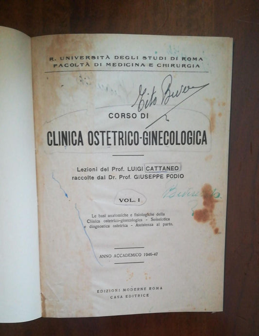 CORSO DI CLINICA OSTETRICO - GINECOLOGICA VOL1 - copertina