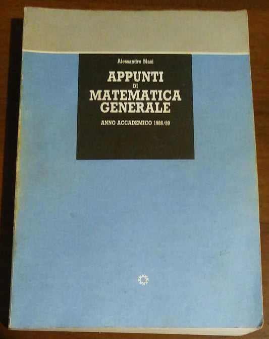 APPUNTI DI MATEMATICA GENERALE - copertina