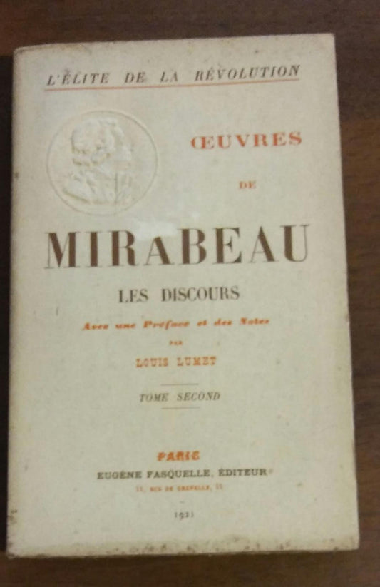 CEUVRES DE MIRABEAU - copertina