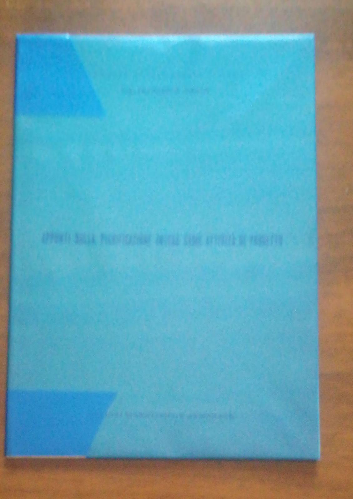 APPUNTI SULLA PIANIFICAZIONE INTESA COME ATTIVITA DI PROGETTO - copertina