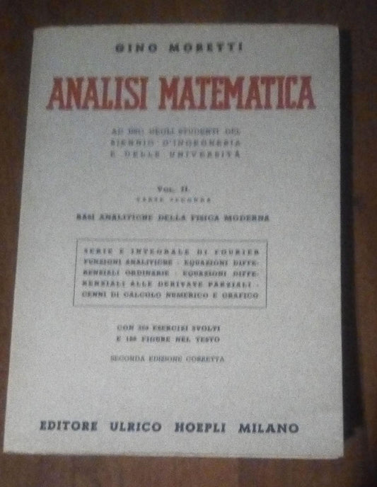 ANALISI MATEMATICA VOLUME II - copertina